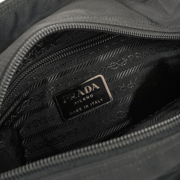 Prada Black Tessuto Nylon Logo-Plaque Tote - Picture 11 of 11